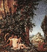 Albrecht Altdorfer Landscape with Satyr Family Germany oil painting artist